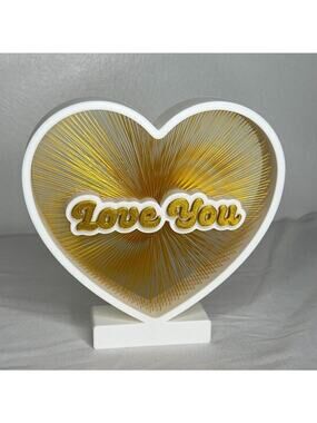 Gold Love You String Art Heart Tabletop Decor Romantic Modern Gift